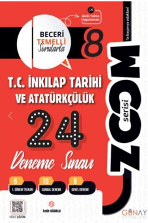 2024 Günay Yayınları 8. Sınıf T.C. İnkılap Tarihi Ve Atatürkçülük Zoom Serisi 24 li Branş Denemeler 2024 Günay Yayınları 8. Sınıf T.C. İnkılap Tarihi Ve Atatürkçülük Zoom Serisi 24 li Branş Denemeler