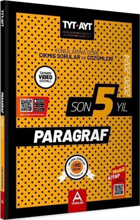 A Yayınları 2020 2024 TYT AYT Paragraf Son 5 Yıl Çıkmış Sorular A Yayınları 2020 2024 TYT AYT Paragraf Son 5 Yıl Çıkmış Sorular