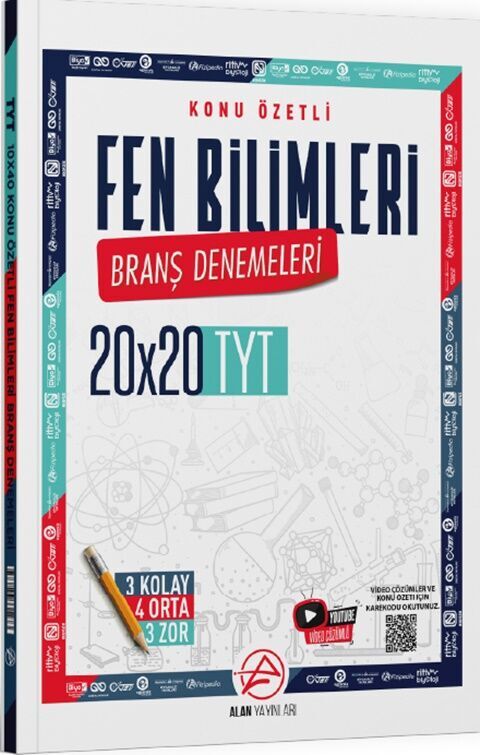 Alan Yayınları TYT Fen Bilimleri Konu Özetli 20 x 20 Branş Denemeleri Alan Yayınları TYT Fen Bilimleri Konu Özetli 20 x 20 Branş Denemeleri