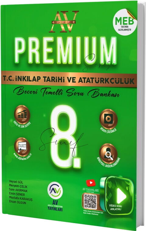 Av Yayınları 8. Sınıf İnkılap Tarihi ve Atatürkçülük Premium Beceri Temelli Soru Bankası Av Yayınları 8. Sınıf İnkılap Tarihi ve Atatürkçülük Premium Beceri Temelli Soru Bankası