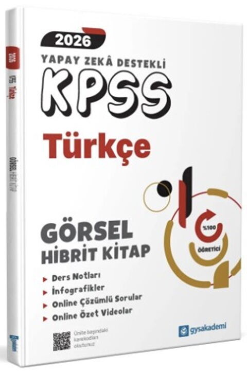 GYSAkademi Yayınları KPSS Türkçe Yapay Zeka Görsel Hibrit Kitap GYSAkademi Yayınları KPSS Türkçe Yapay Zeka Görsel Hibrit Kitap