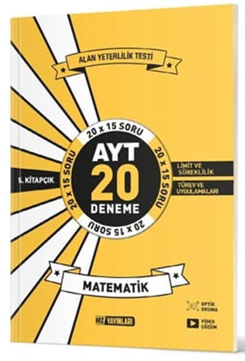 Hız Yayınları AYT Matematik 20 li İkinci Dönem Deneme 5. Kitap Hız Yayınları AYT Matematik 20 li İkinci Dönem Deneme 5. Kitap