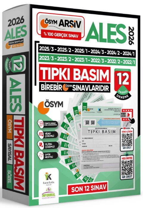 İnformal Yayınları 2026 ALES ÖSYM Tıpkı Basım Çıkmış Soru 12 li Deneme İnformal Yayınları 2026 ALES ÖSYM Tıpkı Basım Çıkmış Soru 12 li Deneme