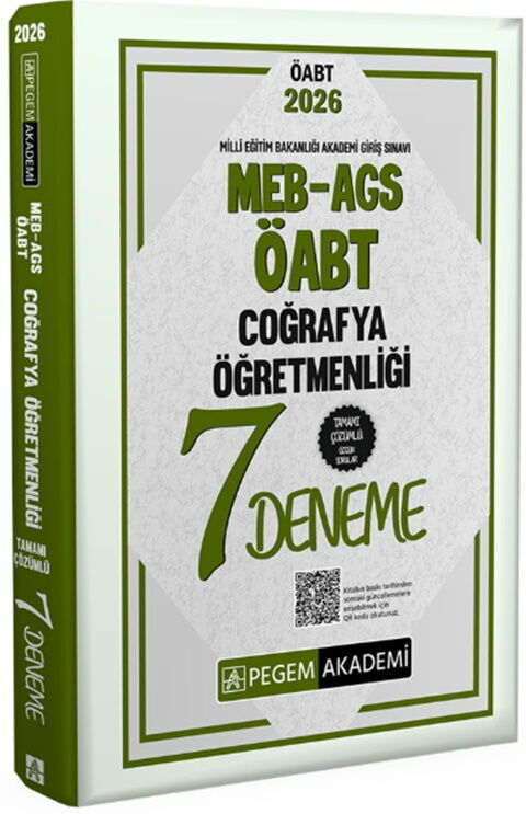 Pegem Akademi 2026 MEB AGS ÖABT Coğrafya Öğretmenliği Tamamı Çözümlü 7 Deneme Pegem Akademi 2026 MEB AGS ÖABT Coğrafya Öğretmenliği Tamamı Çözümlü 7 Deneme