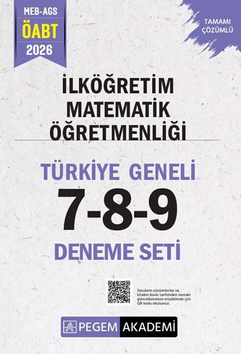 Pegem Yayınları 2026 MEB AGS ÖABT İlköğretim Matematik Öğretmenliği Türkiye Geneli 7-8-9 Deneme Seti Pegem Yayınları 2026 MEB AGS ÖABT İlköğretim Matematik Öğretmenliği Türkiye Geneli 7-8-9 Deneme Seti