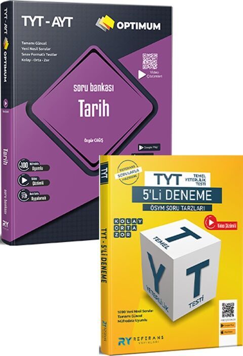 Referans Yayınları TYT AYT Tarih Soru Bankası TYT 5 li Tüm Dersler Deneme Seti Referans Yayınları TYT AYT Tarih Soru Bankası TYT 5 li Tüm Dersler Deneme Seti