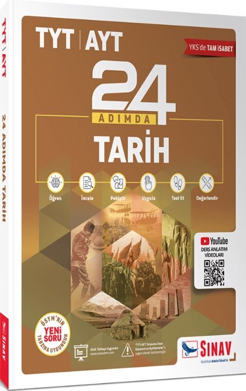 Sınav Yayınları TYT AYT Tarih 24 Adımda Özel Konu Anlatımlı Soru Bankası Sınav Yayınları TYT AYT Tarih 24 Adımda Özel Konu Anlatımlı Soru Bankası