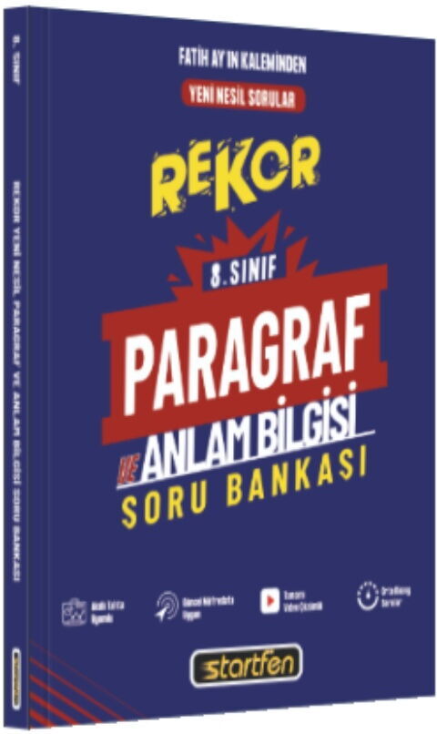 Startfen Yayınları 8. Sınıf Paragraf ve Anlam Bilgisi Soru Bankası Startfen Yayınları 8. Sınıf Paragraf ve Anlam Bilgisi Soru Bankası