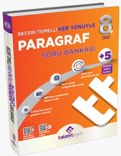 Talentteam Yayınları 8. Sınıf Paragraf İlk Adım Başlangıç Soru Bankası Talentteam Yayınları 8. Sınıf Paragraf İlk Adım Başlangıç Soru Bankası