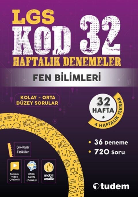 Tudem Yayınları 8. Sınıf Fen Bilimleri Kod 32 Haftalık Denemeleri Tudem Yayınları 8. Sınıf Fen Bilimleri Kod 32 Haftalık Denemeleri